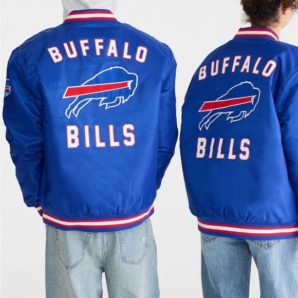 NFL Buffalo Bills Blue and Red Bomber Jacket